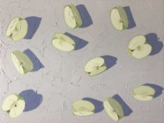 ESTHER ECKLEY acrylic on box canvas - 'Apples Still Life', 14 x 18 inchesComments: framed