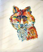 CHRISTINA HARTERY acrylic on stretched canvas - entitled 'The Red Fox', 60 x 50cms