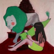 ZENA BLACKWELL oil on stretched canvas - 'Choosing Battles', 30 x 30cms