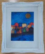 PAULINE THOMAS limited edition (15/495) giclee print - 'Coastal Village', 60 x 50cmsComments: