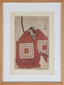 Farblitho nach einem japanischen Holzschnitt, wohl 19./20. Jhdt.