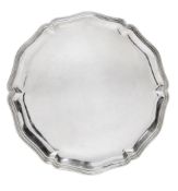 Rundes Tablett. Silber.