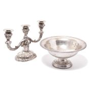 Schale und Kerzenleuchter. Deutsch u.a. | Silber.