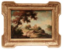 Kleine Landschaft mit Bauernpaar