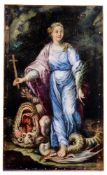 Die heilige Margareta von Antiochia tötet den Drachen, Süddeutschland, 18. Jh.