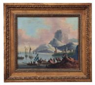 Flusslandlandschaft mit am Ufer