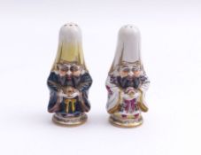 Zwei Gewürzstreuer in Gestalt des Shou Xing, Potschappel, Carl Thieme - fr. 20. Jh.
