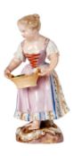 Gärtnerkind mit Blumenkorb Meissen, M.