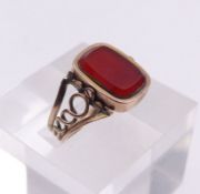 Karneol-Trauerring, England, um 1870