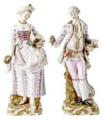 Paar große Gärtnerfiguren, Meissen, 19. Jh.