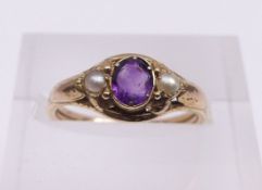 Amethyst-Perl-Ring, Um 1900