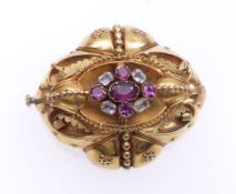 Amethyst-Goldbrosche, Um 1870