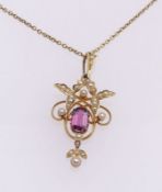 Sehr feiner Anhänger mit Kette, England, um 1880