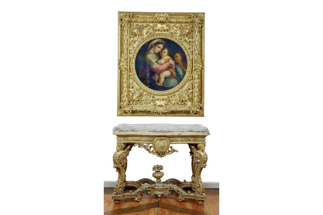 "Madonna della sedia" im Prunkrahmen, 18./19. Jh. - Bild 2 aus 2