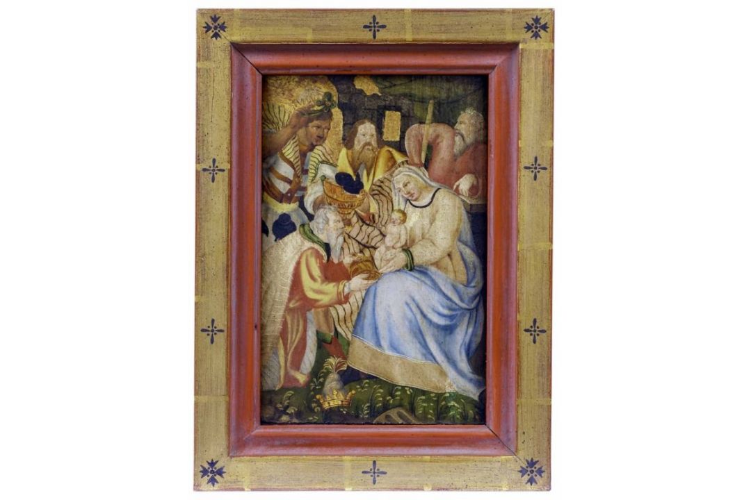 Zwei kleine gotische Tafelbilder mit Anbetungsszenen, Oberitalien, Siena, Anfang des 16. Jh. - Bild 3 aus 3