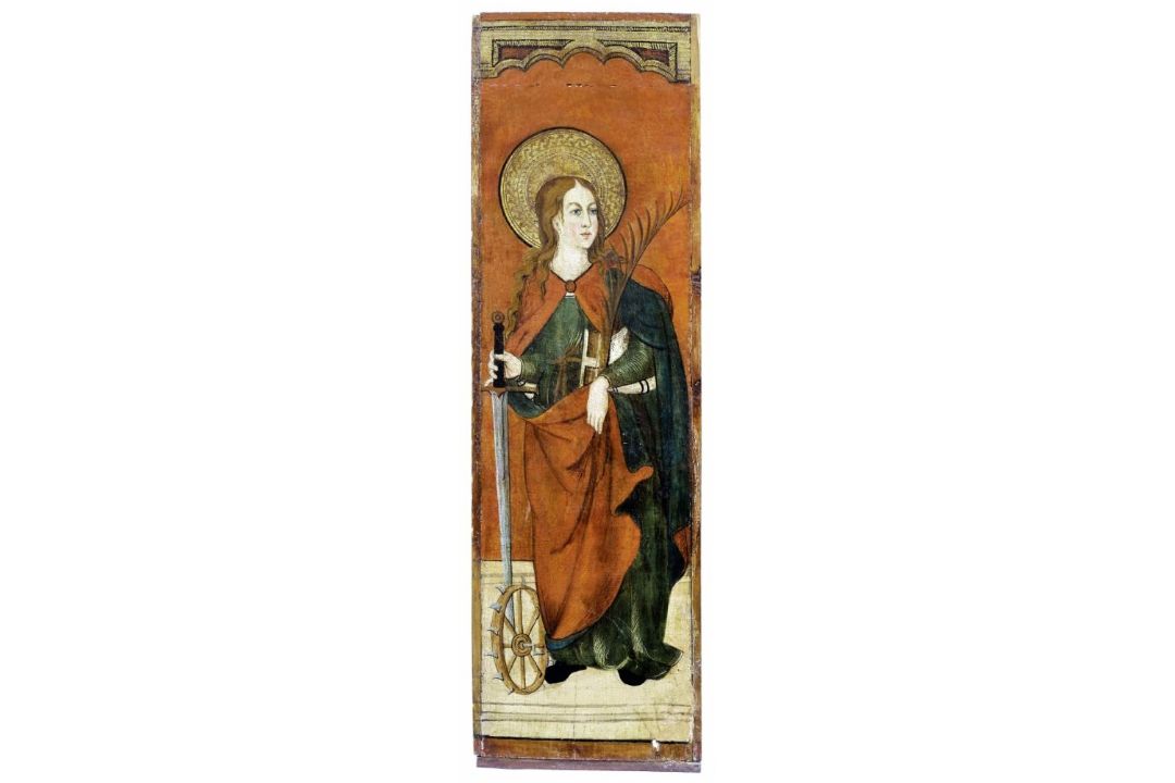 Gotisches Tafelbild mit der heiligen Katharina, Schwäbischer Meister, um 1500