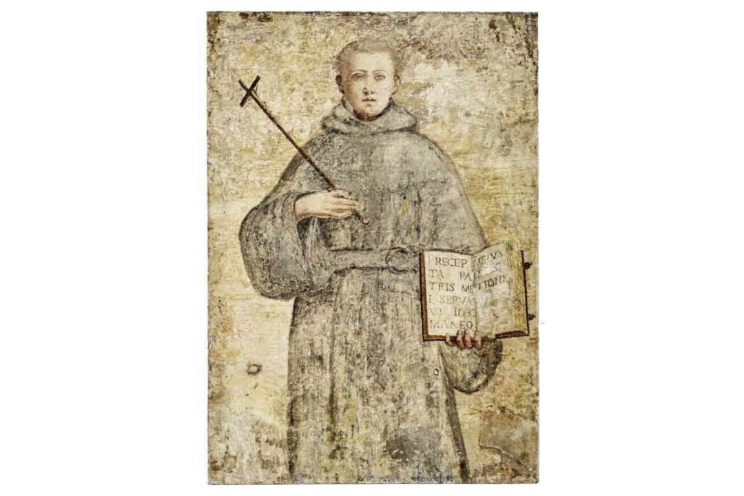Heiliger mit Kruzifix und Buch, Schule von Siena, um 1500