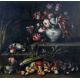 Rossi, Angelo Maria (Attrib.): Großes Stillleben mit Blumen, Wildbret und Gemüse - Bild 2 aus 2