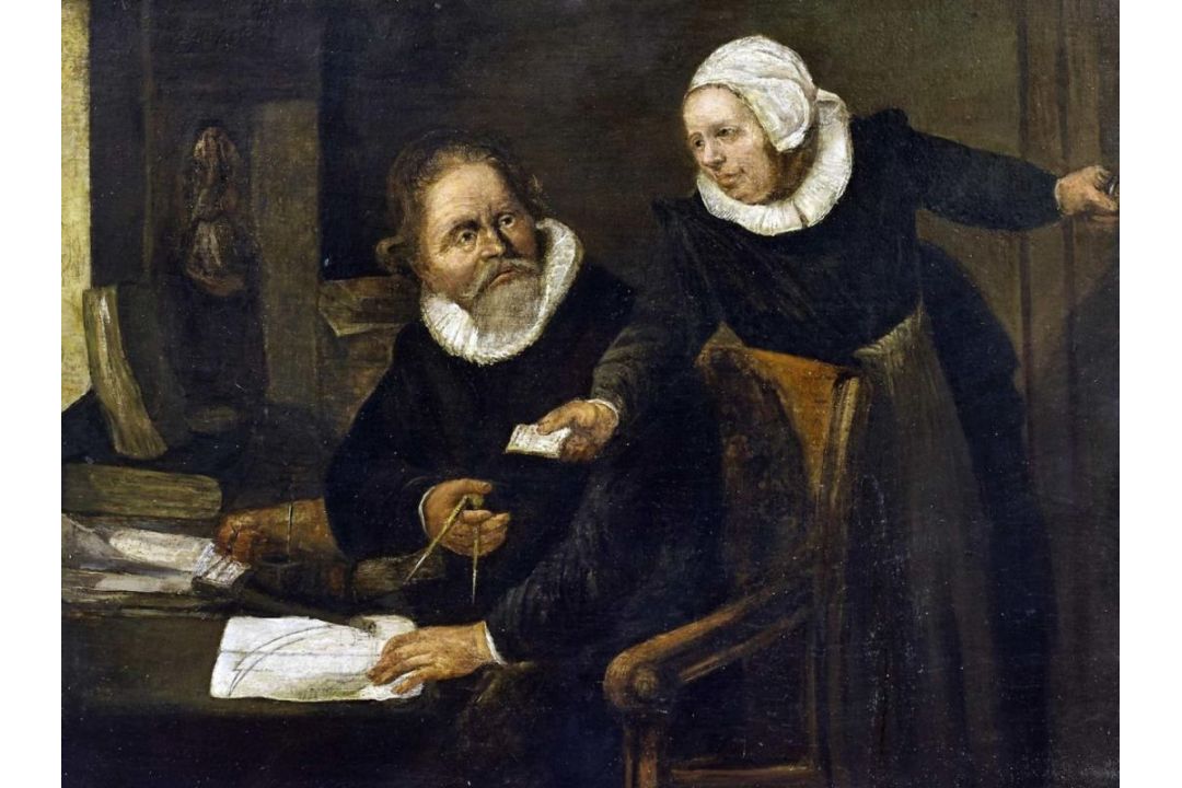 Geometer beim Studium in der Stube, Rembrandt-Schule, 17. Jahrhundert - Bild 2 aus 2