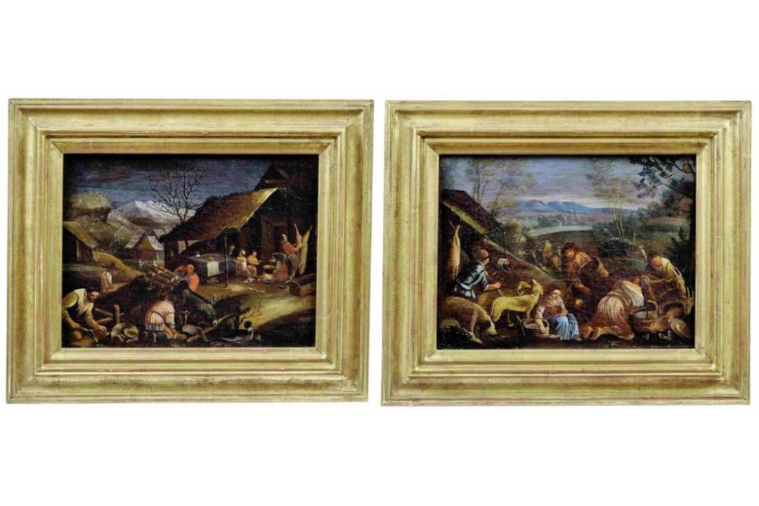 Bassano, Francesco d. J. - Nachfolger des 18. Jh., Folge von vier Darstellungen aus einem Jahreszeit - Bild 7 aus 7