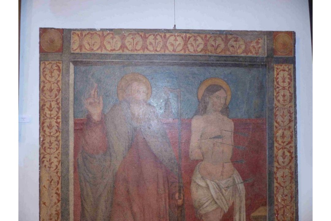 Die heiligen Antonius und Sebastian, Umbrien, 15./16. Jh. - Bild 3 aus 18