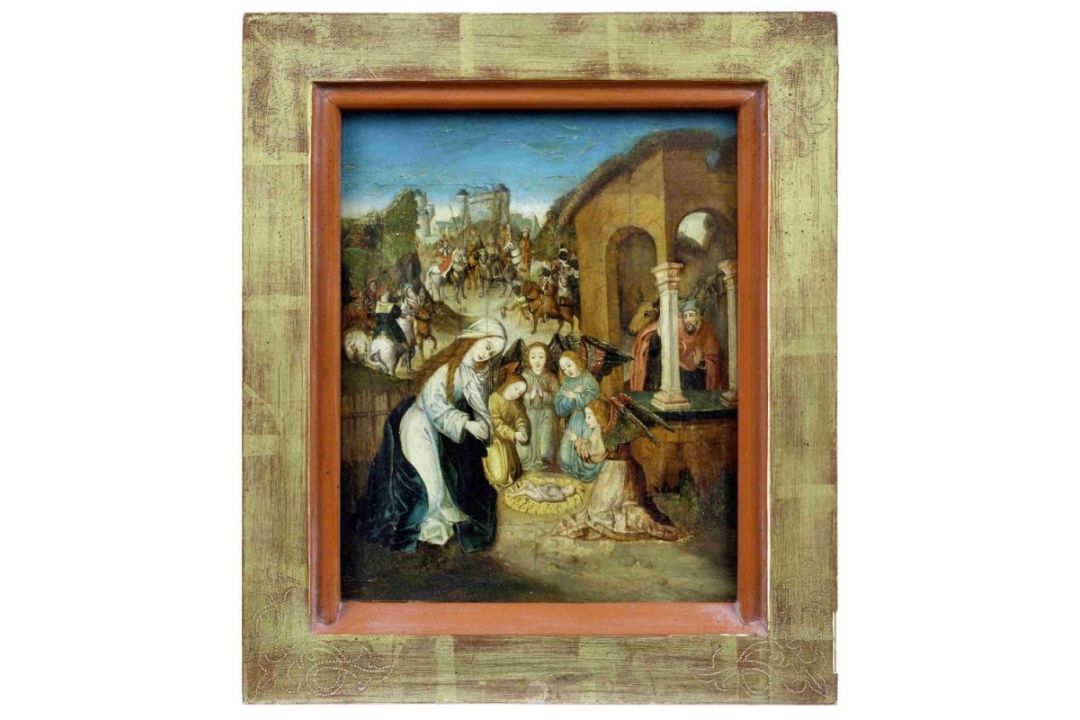 Anbetung des Jesuskindes, Kölner Malerschule aus dem Umkreis des Meisters des Marienlebens, spätes 1