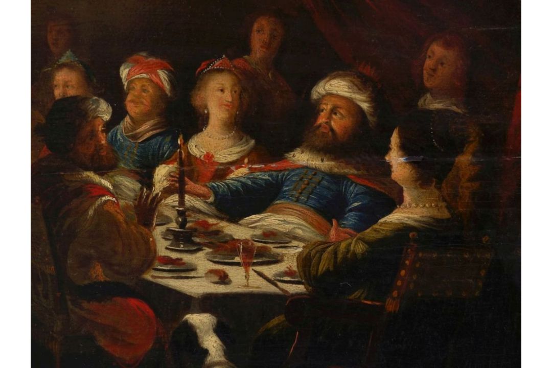 Das Gastmahl des Belsazar, Niederländischer Meister des frühen 17. Jahrhunderts - Bild 8 aus 12