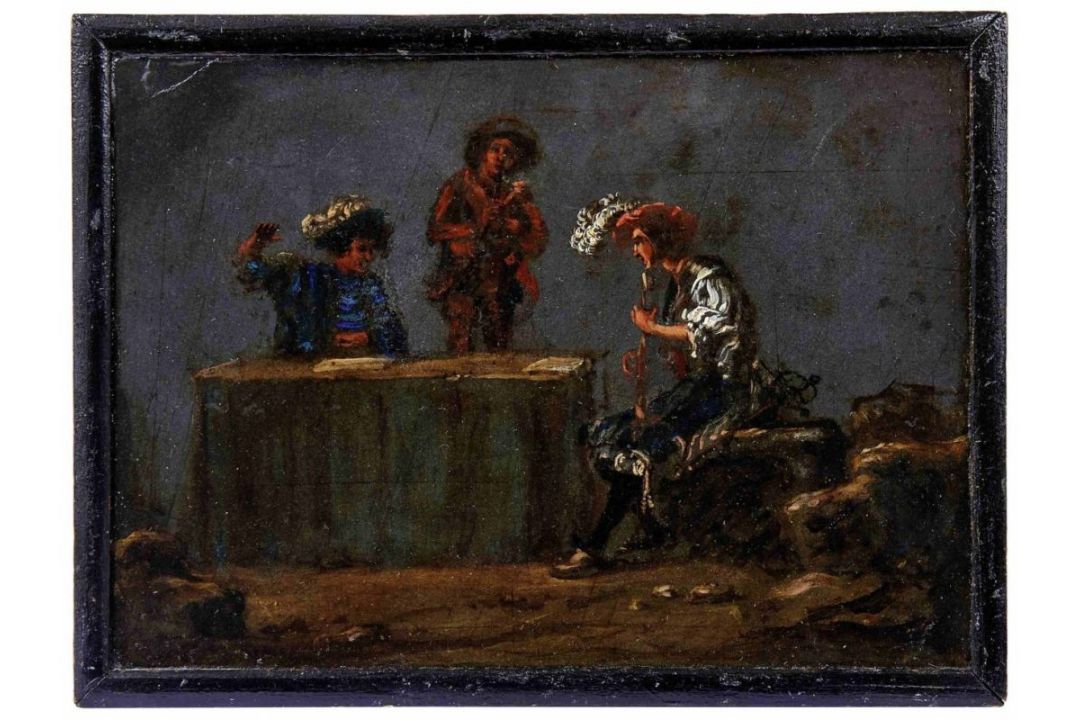 Bramer, Leonaert (Attrib.): Nächtliche Szene mit Soldaten um einen Tisch