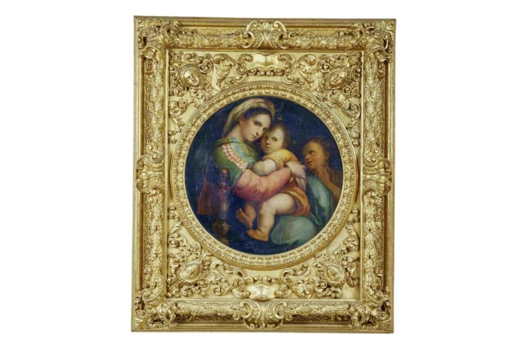 "Madonna della sedia" im Prunkrahmen, 18./19. Jh. - Bild 1 aus 2