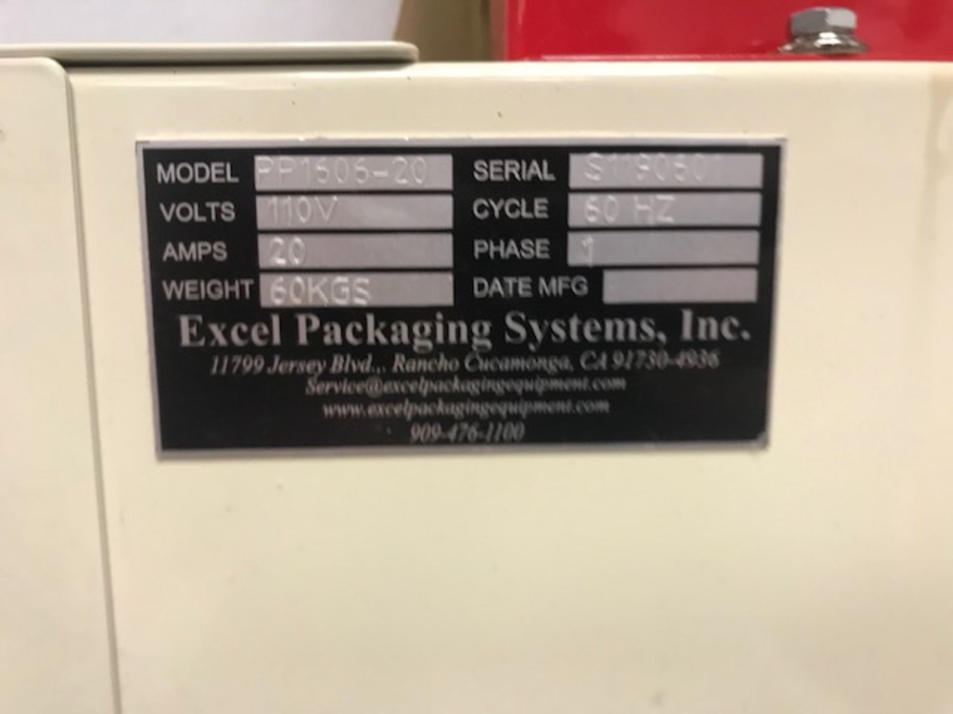 Excel Packaging Systems Heat Tunnel, Model# PP1506-20, Serial# S1190501 - Image 2 of 3