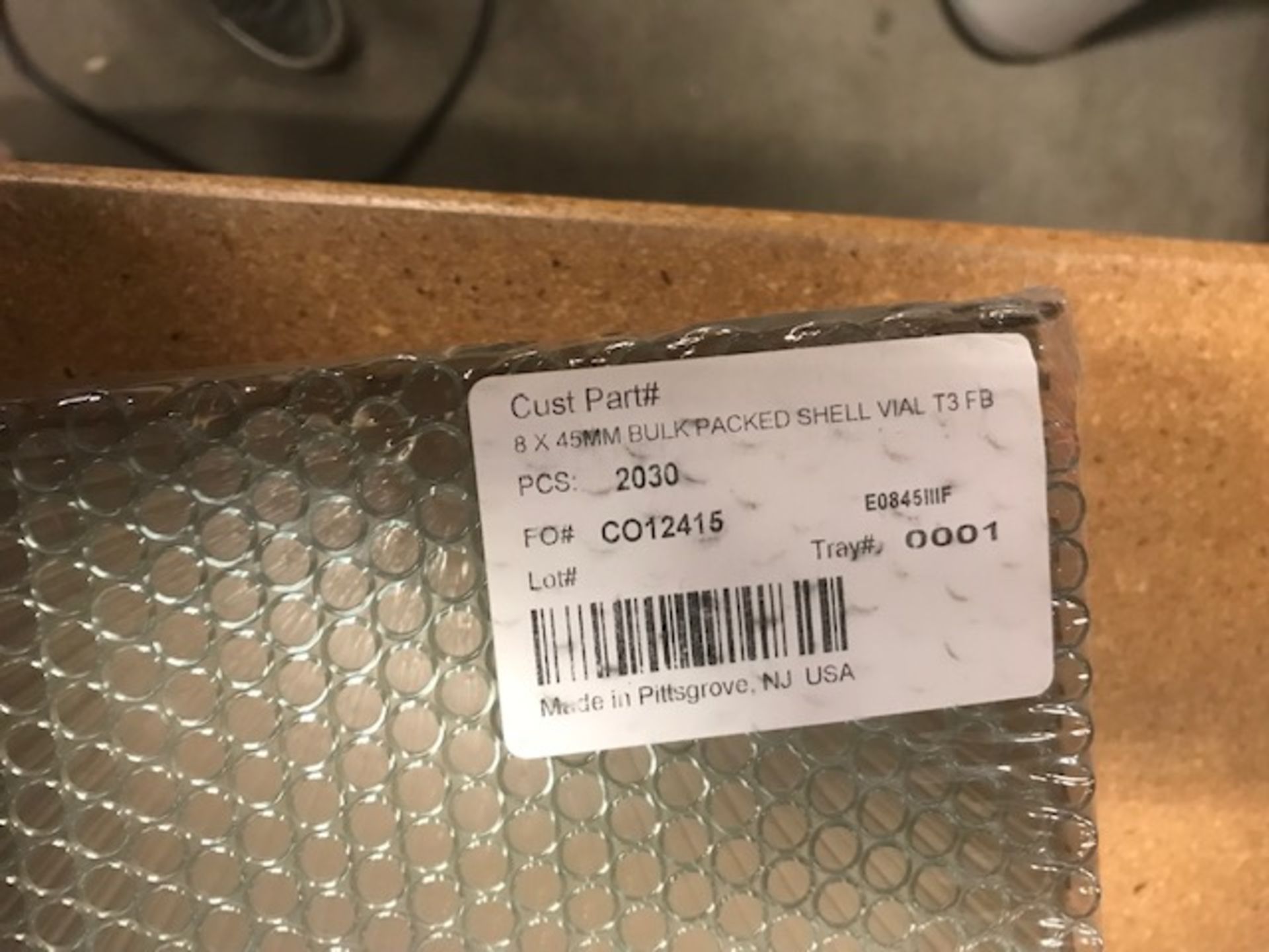 Discount Vials - 8 X 45mm Nulk Packed Shell Vial (2030 Pieces Per Tray - 6090 Total) NO LIDS - Image 3 of 3