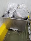 Three 45 Gallon Stainless Steel Rolling Totes
