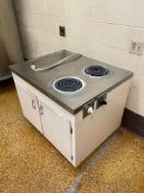Stovetop Cabinet with Various Pots and Mixer