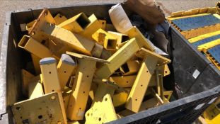 Crate of Floor Mounted Safety Yellow Painted Steel Guardrail Columns