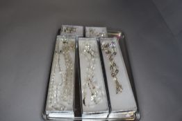 A small selection of crystal bead necklaces and earrings