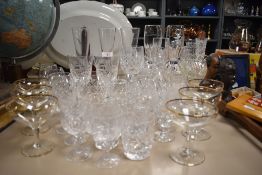 A selection of cocktail glasses wine and brandy including Royal Doulton