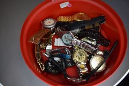 A selection of fashion wrist watches of various forms bearing names, Spirit, Peters Hardy, Rolex
