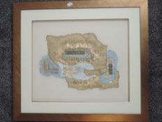 A multi media picture, Tracey Hall, Duck Egg Rectangles I, attributed verso, 46 x 38cm, plus frame