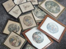 A selection of engravings, C19th and later, inc Milk Below, 16 x 11cm, plus frame and glazed
