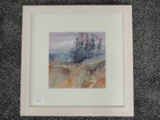 A mixed media painting, Francis Winder, Autumn Edge attributed verso, 18 x 18cm, plus frame and