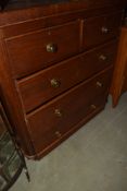 A Victorian mahogany chest of two small and Three long drawers