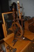A vintage refurbished spinning wheel of Castle design