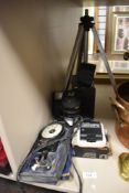 A selection of cameras and equipment including Vivitar and box Brownie