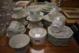 A selection of Johnson Brothers 'Eternal Beau' including cups and saucers, coasters, plates and
