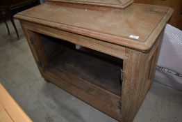 A period style limed oak cabinet, of casket form