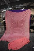 Two vintage 1930s/40s embroidered taffeta bed throws, both having floral designs.