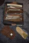 A box full of vintage unused gents driving gloves, around twenty five pairs.