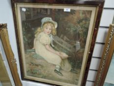 A print, Victorian child, 53 x 42cm, plus frame and glazed