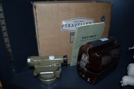 A surveyors theodolite in fitted case by Kern GKO Suisse
