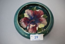 A vintage Moorcroft Hibiscus dish having lipped edge, around 1950s.